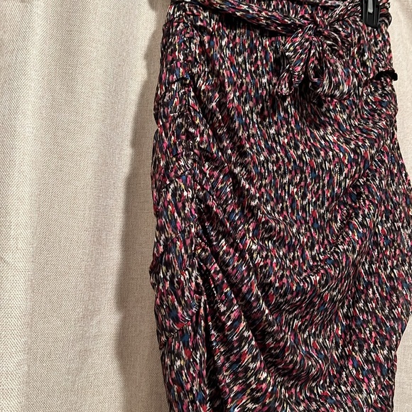 Ba&sh Silk Blend Ruched Tie Waist Dina Skirt Medium - Picture 5 of 14